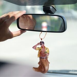 Mirror Hanger Ornament Martini Man Hawaiian Shirt Merman Mermaid Ocean Car Decor